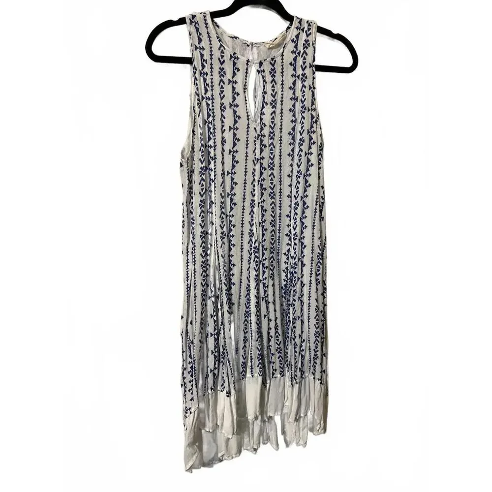 Altar’d State Women's cottagecore Casual Dress Blue Leaf - Picture 2 of 7